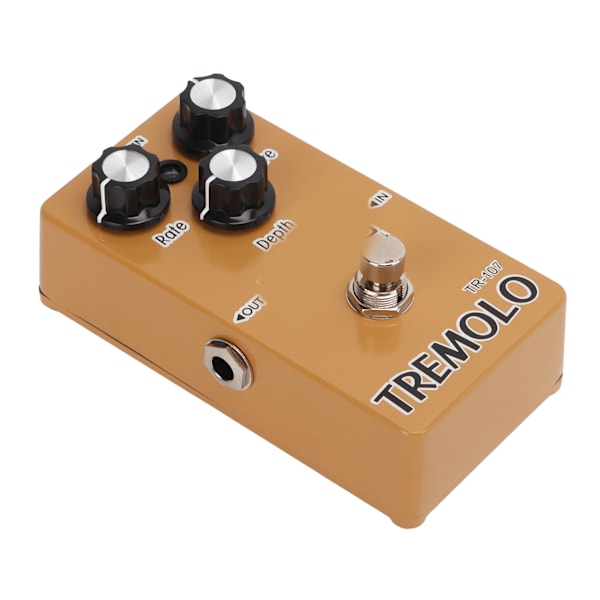 Tremolo-effekt Rate Wave Depth Metal Guitar Monoblock-effektpedal Indbygget 9V 300mAh batteri