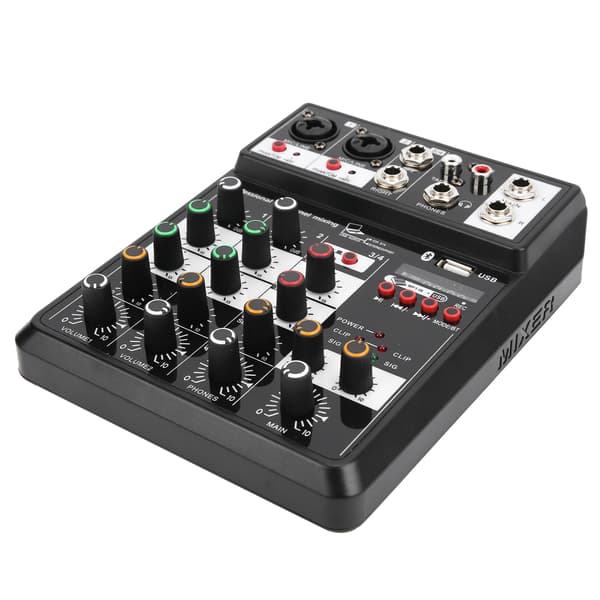 Mini 4-kanals lydkortmikserkonsoll USB-lydgrensesnitt for PC-opptak og sang
