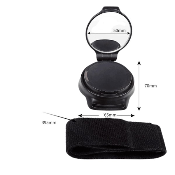 Arm Rear View Mirror Cykel Bag 360 Graders Roterende Spejl-Sort (En Pakke)