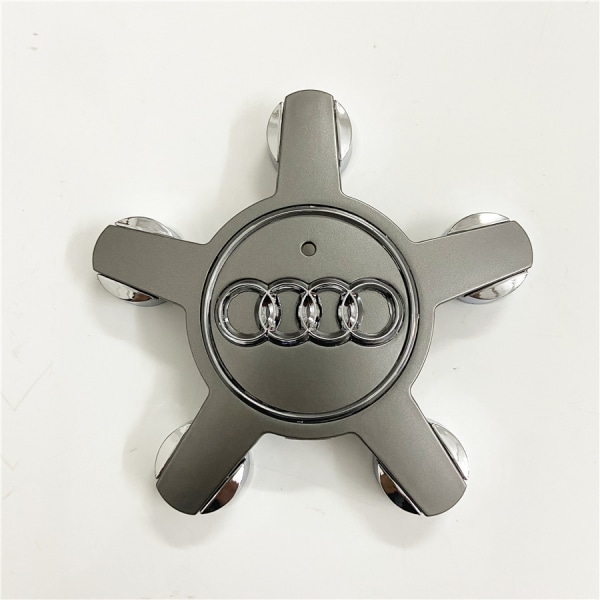 Lämplig för Audi 134 mm femklofots cover hjulnav logotyp A6 A4L-Audi 5-klor konvex grå (fyrapack)