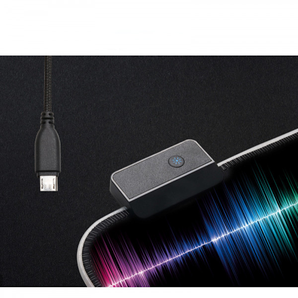 Gaming Musmatta, Mjuk Överdimensionerad Lysande Utökad LED Musmatta, Touch Control, Anti-Slip Gummibas Dator Tangentbord Musmatta