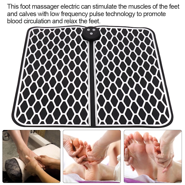 Mini Foldable Trådløs Fotmassasje Pad Intelligent Pulse Massager USB-kabel