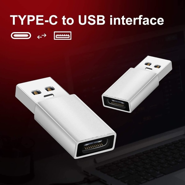 3.0 USB A till USB C-adapter kompatibel med iPhone 11 12 Pro Xr Se, iPad 8 Air 4, höghastighetsdataöverföring och snabbladdning (2 st)