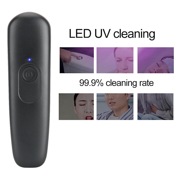 USB-opladning bærbar neglekunst LED ultraviolet rengøringslampe håndholdt UV rengøringspind sort