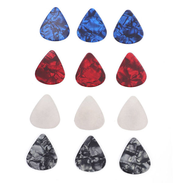 HEMA 12 st plektrum för gitarr 0,3 mm 0,96 mm 1,2 mm 1,5 mm Tillbehör till musikinstrument