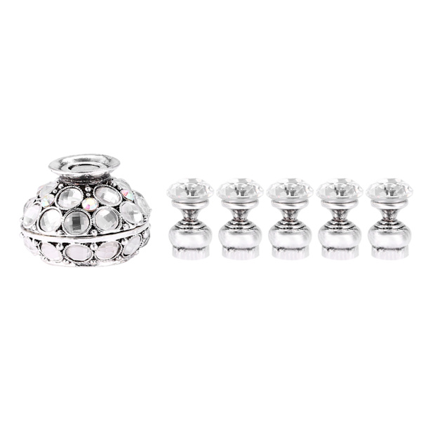 Magnetisk nagelspetsövningsställ bas lotus hållare nagelkonst display manikyrverktyg (silver)