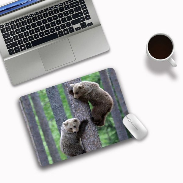 Ultra İnce Medium Gaming Mouse Pad (250*300*3mm Yüzey, Dayanıklı Polikarbonat Yüzey, Silikon + Kumaş Desen: Panda) Gri