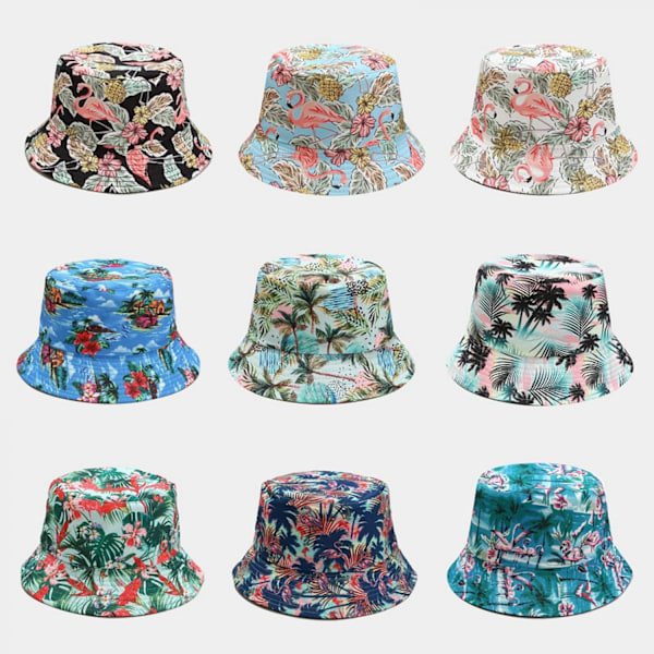 AVEKI Bucket Hat Strand Fiskare Hatt Solhatt för Kvinnor Män Vändbar Dubbelsidig Bär