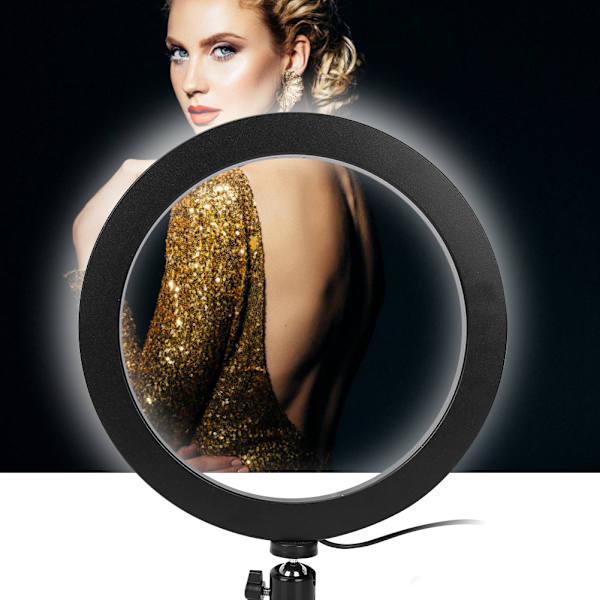 Telefon Live Tripod Bracket LED Ring Fotobelysning (Skrivbordsstativ)