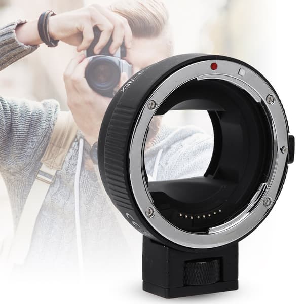 Kameraobjektivadapter til Canon EF/EF-S-objektiv, der passer til Sony NEX E-mount spejlløst kamera (sort)