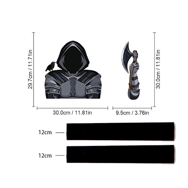 (1 paketti) Halloween-pyyhin tarra, joka poistaa auton takalasin pyyhin tarran Auton tarra koristelu (Dark Knight pyyhin)