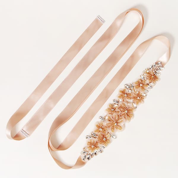 Bröllopsbälte Inlagt Rhinestone Midjekedja Mesh Brudtärna Bälte Bröllopsklänningstillbehör (Orange)