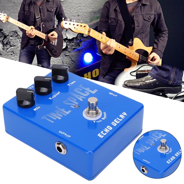 Effektpedal Echo Delay Guitar Effektor Musikinstrument Tilbehør DC 9V 30mA