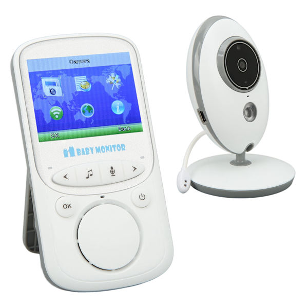 Trådlös babymonitor 2,4 tum fjärrvideo dubbelriktad intercom babykamera monitor för hem 100‑240V EU-kontakt