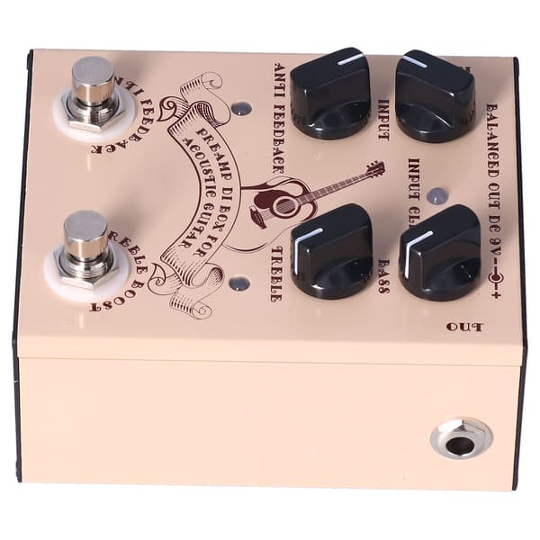 Guitar Preamp Effekt Analog Stompbox Pedal Knob Control Audio Tilbehør DC9V 100mA