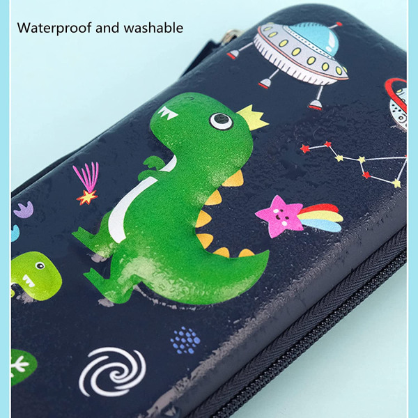 Penalhus for jenter søt pennal Cartoon Cat 3D EVA med rom Pen Box Pouch Holder Skolegaver (Dinosaur)