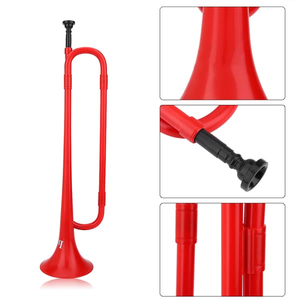 B-dur plastbugle kavalleritrumpe med munstycke för barn skolstudentband röd