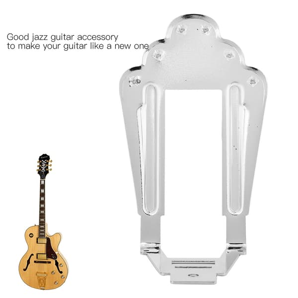 Metall 6 strängar stallstycke bro för jazz Archtop elgitarr tillbehör (silver)