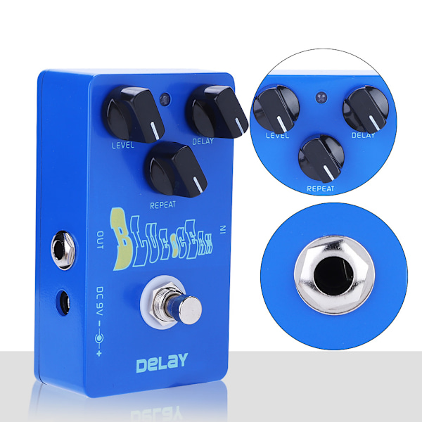 Mini Metal Delay Gitarr Effekt Pedal Hög True Bypass Instrument Tillbehör