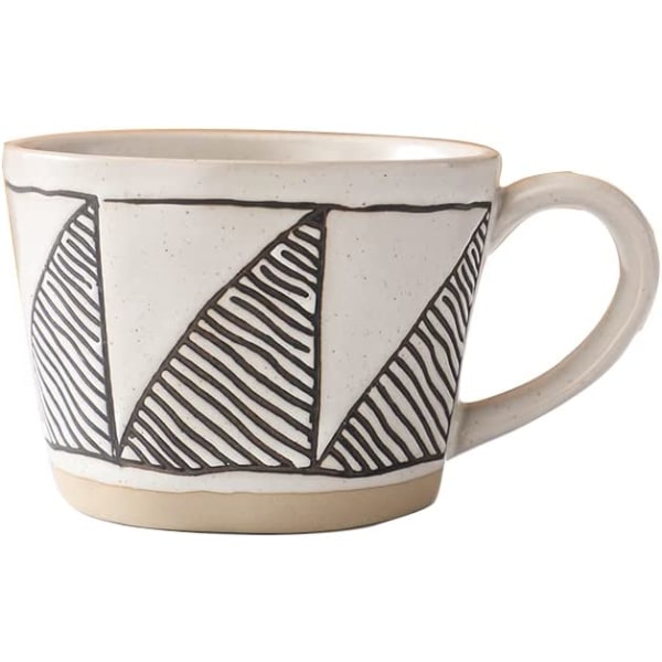 Savikahvikuppi 11oz, japanilaistyylinen luova retro karkea keraaminen kahvikuppi toimiston teekuppi vesikuppi yksinkertainen keraaminen hevosen grammakuppi (kolmio)