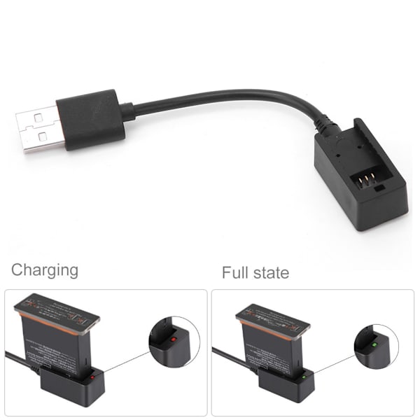 Svart USB-laddningskabel för snabbladdning av kamerabatteri i plast, tillbehör för DJI OSMO ACTION