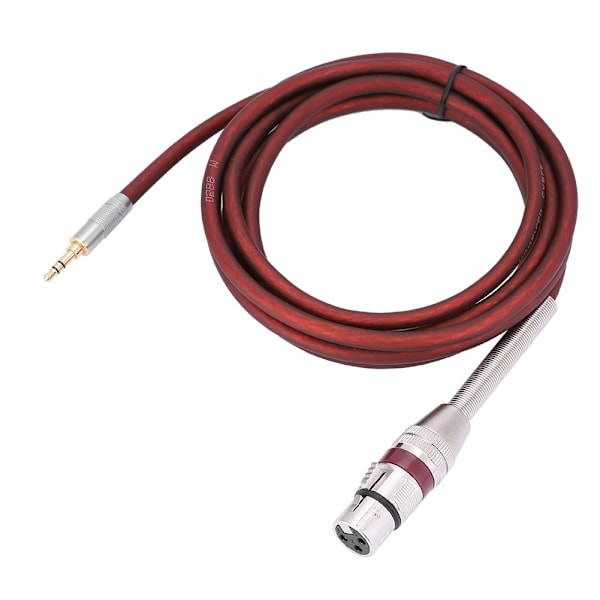 2,5 m 3,5 mm stereo-liitäntä XLR 3-napaiseen naarasmikrofoniliitäntään (ruskea)