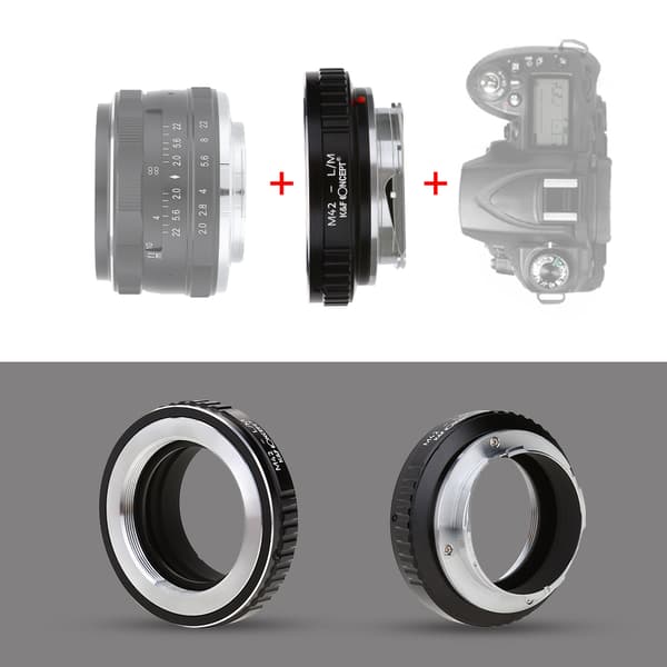 K&F CONCEPT Objektivadapterring Manuel Fokus Eksponering til M42 Objektiv Passer til Leica M-Mount Kamera