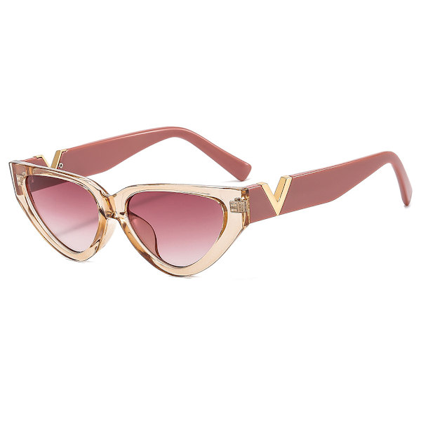 Polariserte Cat Eye Solbriller for Kvinner, Retro Smal Spiss Cateye Dame Solbriller