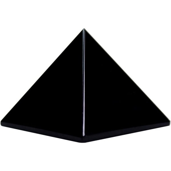 Natural Black Obsidian Crystal Pyramid Energy Generator | 1,6 x 1,6 tum (4x4 cm) Helande kristallpyramid för skydd och positiv