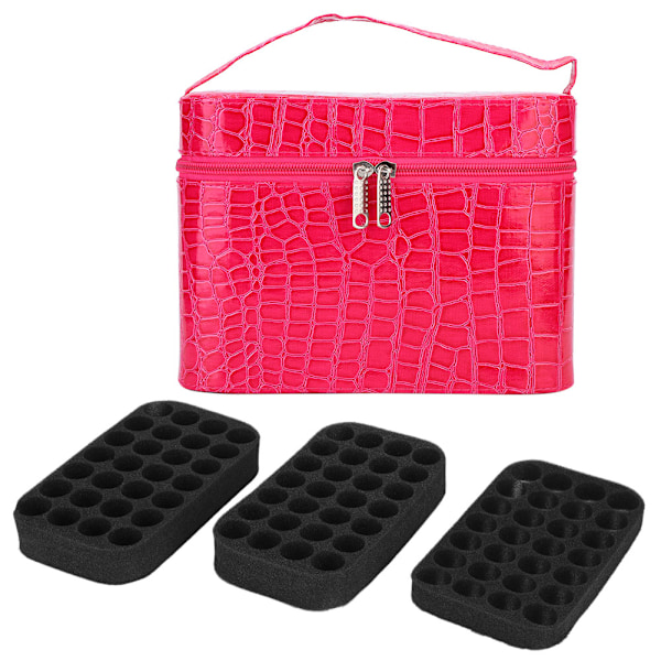 84 Grid Portable Nail Art Tools Accessory Storage Box Nail Art Organizer Storage CaseRose Red