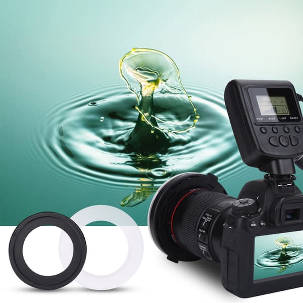 Bærbar 48 LED Ring Flash Lys Linse Adapter Ringe Sæt Til Canon til Nikon til Fuji SLR Kamera