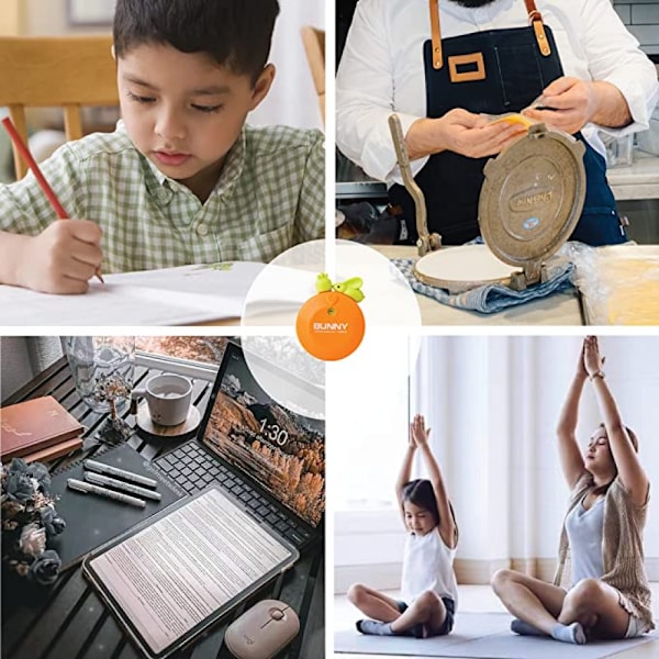 Timer för barn, magnetisk kökstimer, 60-minuters visuell timer, söta mekaniska timers för klassrum, matlagning, läsning, gym, (kanin) - 2-pack