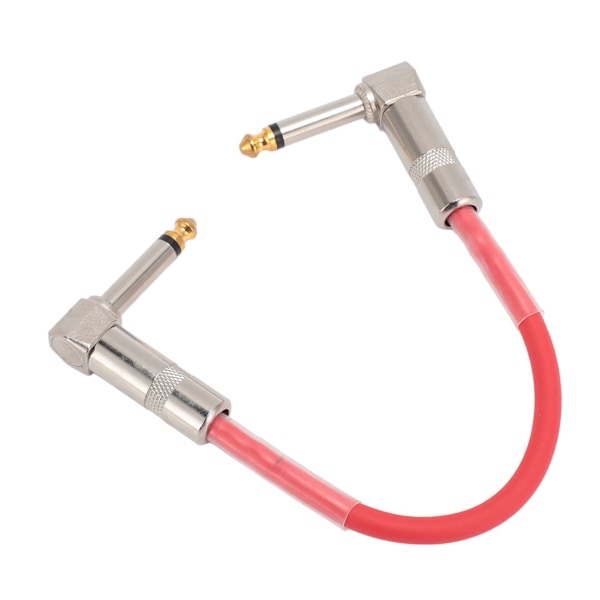 6 stk gitarpatchkabel 6 tommer 6,35 mm rettvinklet lydkabel for effektpedal mikser forsterker elektriske gitarer basser rød