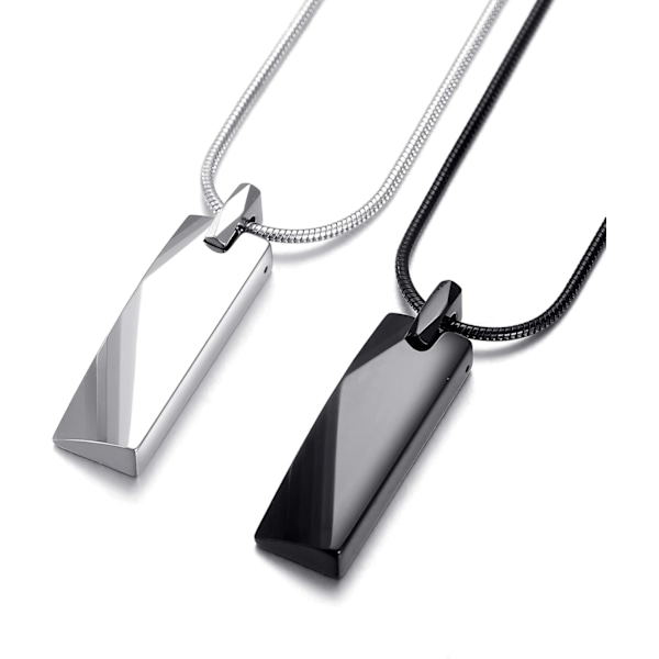 Tungsten Stål Bar Vedhæng Halskæde til Mænd Tungsten Halskæde 24 Tommer Slangekæde X 18K Gold