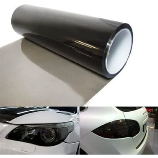 11 X 118 Inches Self Adhesive Headlight, Tail Lights, Fog Lights Tint Vinyl Film (Light Black)