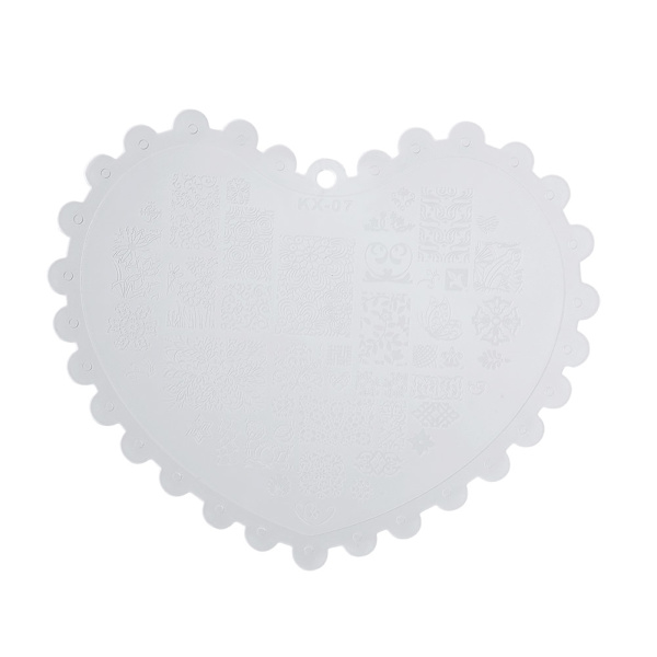 Nagelkonstmall Stencil Manikyr Stämpling Polsk Bild Tryckplatta KX-07