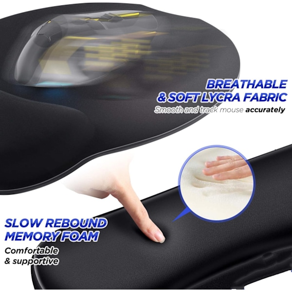 Opgrader Forstør Superfin Fiber Blød Glat Gel Ergonomisk Musemåtte Håndledsstøtte og Tastatur Håndledsstøtte til Computer, Laptop, Mac,