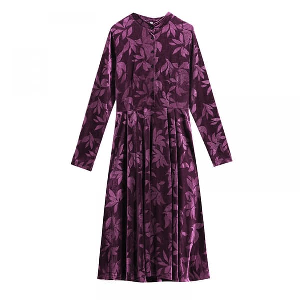 Höst & Vinter Långärmad Cheongsam Klänning Högkvalitativ Temperament Elegant Klänning Damklänningar(Lila 3XL)