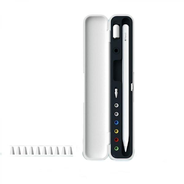 Fodral för Apple Pencil 2:a Gen och 1:a Generationen Förvaringslåda med Lock Pennskyddsfodral Stötdämpande med Klistermärke Ni