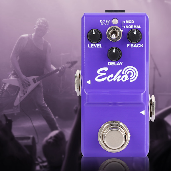 Mini Metal Shell Analog ECHO Guitar Effect Pedal med True Bypass Instrument Tilbehør