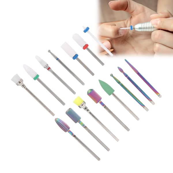 15 stk Profesjonelle Neglekunst Drill Bits Sett Elektrisk Manikyr Maskin Drill Bits Negle Sander Tip Sett