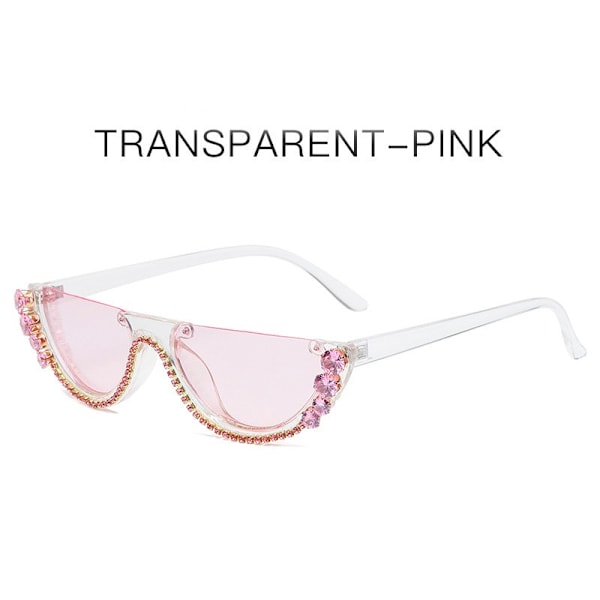 New Fashion Cat Eye Half Frame Solglasögon Diamond Diamond Solglasögon för kvinnor