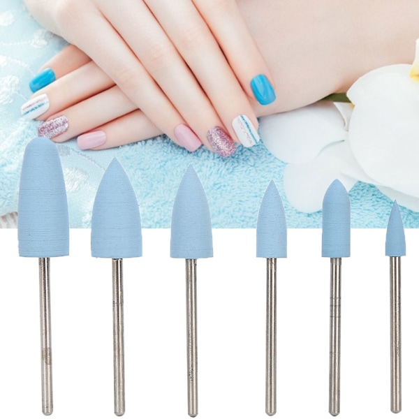 6 stk. Negleboremaskine Neglekunst Boremaskine Manicure Slibning Hoved Neglepolering Bits Tilbehør04