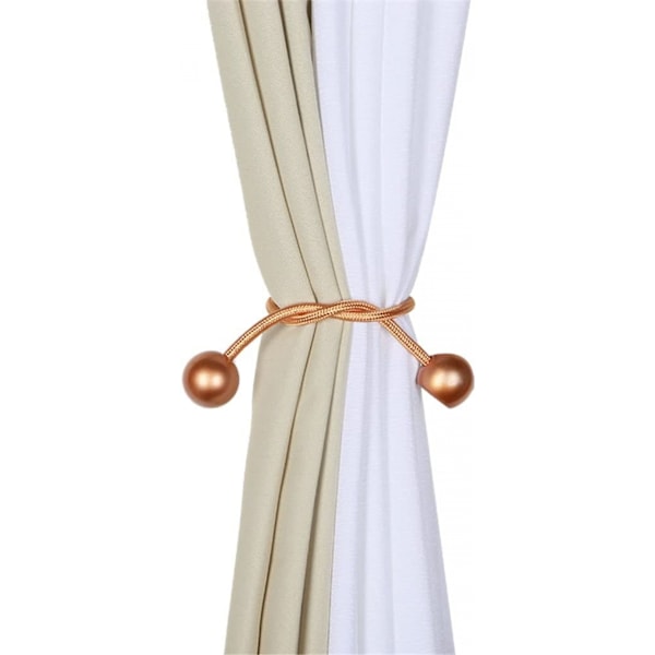 4 stk. Magnetiske gardinklips til hjemmet, gardinholdere, slips, spænde, hængende kuglespænde, slips tilbage, gardintilbehør (beige)