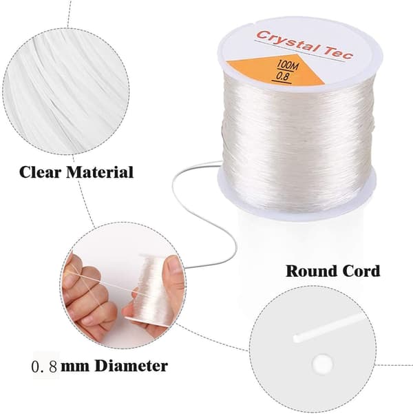 3 ruller 0,8 mm elastisk smykketråd, elastisk perlesnor til armbåndsfremstilling og gør-det-selv-smykker 0.8mm