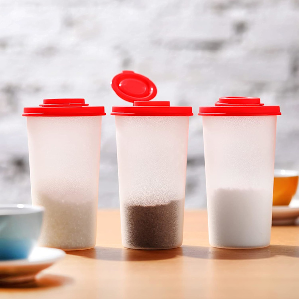 4 kpl Suola- ja Pippuripurkkia Setti Suuri Suolajakaja Leirintä Piknik Suolapurkki Kansi Muovi Suola- ja Pippuripurkit Kansi Red