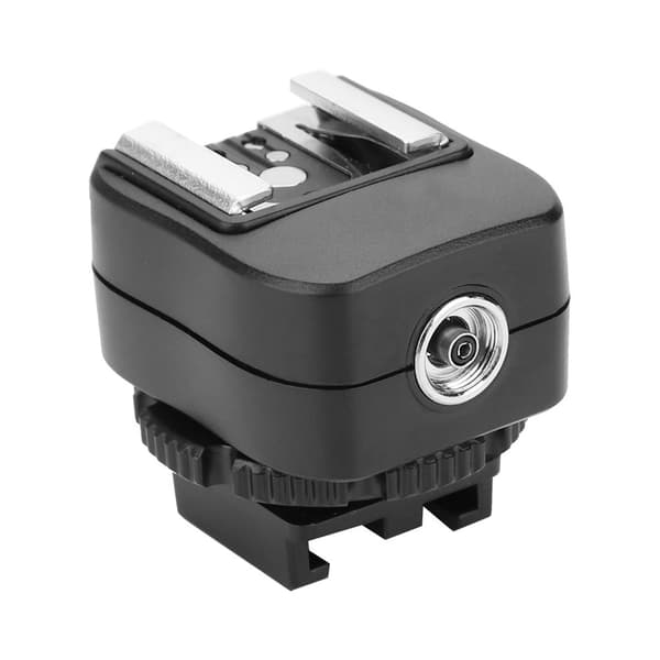 Mini plastik hot shoe adapter konverter 3.5 PC Sync Socket Flash kamera tilbehør (TF-325)