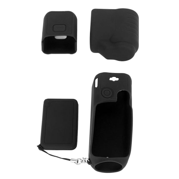 4 i 1 skyddande fodral för Osmo Pocket 3 silikon skärmskydd linsskydd ärm actionkamera tillbehör set med snöre svart