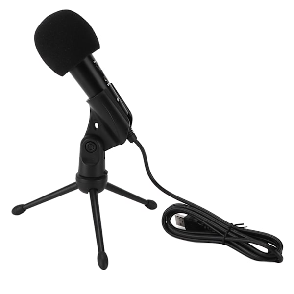 Kondensatormikrofon Kit med stativstativ USB-kontakt Inspelning Liten mikrofon med kabelutrustning