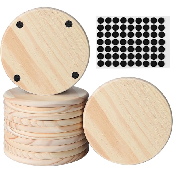 12 Pack 5 Inch Unfinished Wood Rounds, GOH DODD Wooden Circles Wood Discs Wood Slices Blank Coasters Crafts Wood for DIY Painting,